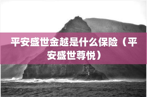 平安盛世金越是什么保险（平安盛世尊悦）