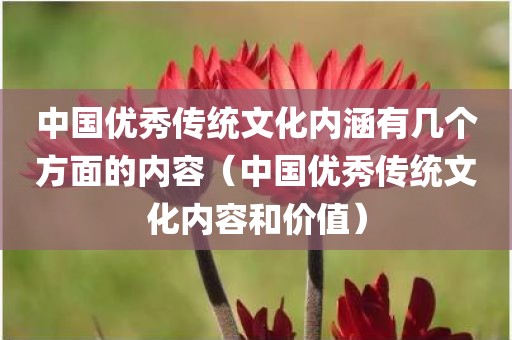 中国优秀传统文化内涵有几个方面的内容(中国优秀传统文化内容和价值)