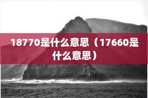 18770是什么意思（17660是什么意思）