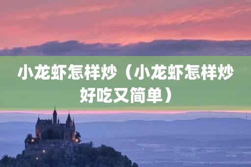 小龙虾怎样炒（小龙虾怎样炒好吃又简单）