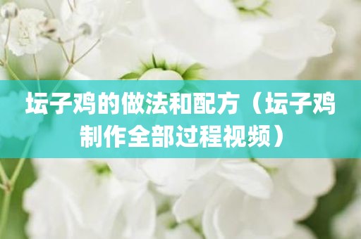 坛子鸡的做法和配方（坛子鸡制作全部过程视频）