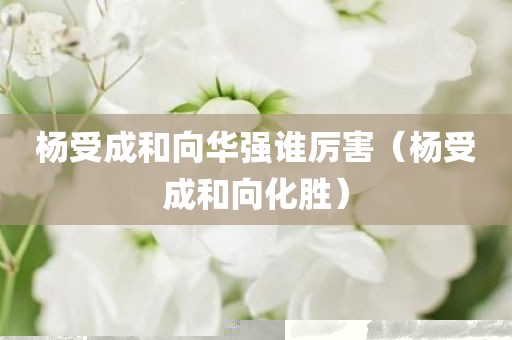 杨受成和向华强谁厉害（杨受成和向化胜）