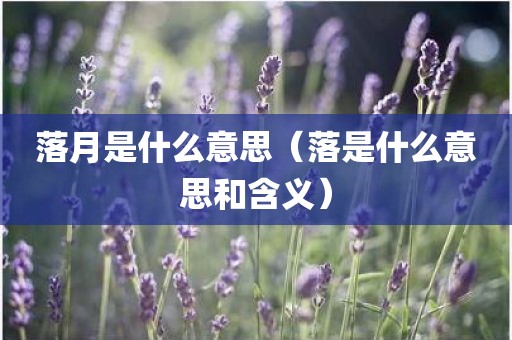 落月是什么意思（落是什么意思和含义）