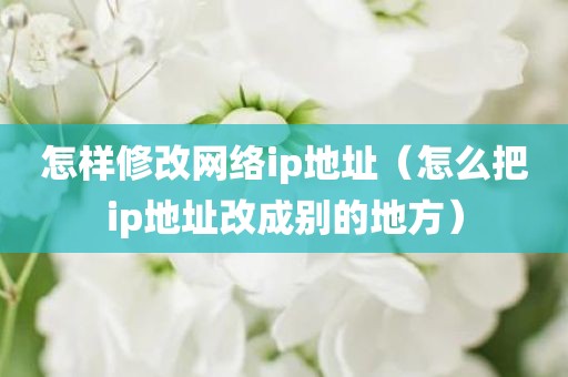 怎样修改网络ip地址（怎么把ip地址改成别的地方）