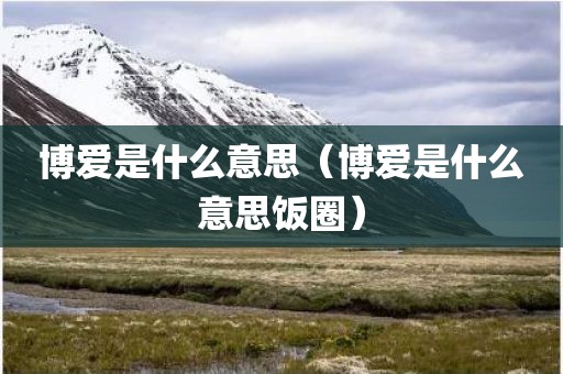 博爱是什么意思（博爱是什么意思饭圈）