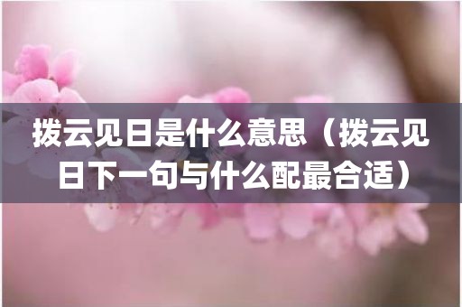 拨云见日是什么意思（拨云见日下一句与什么配最合适）