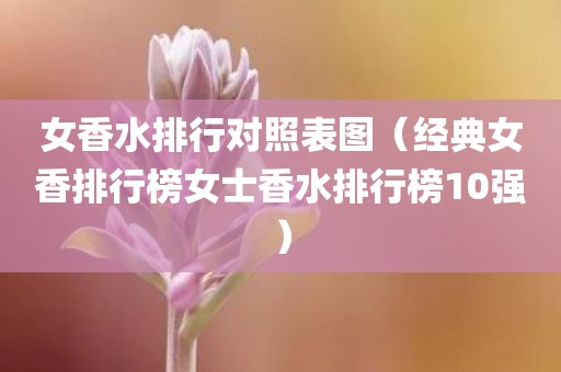 女香水排行对照表图（经典女香排行榜女士香水排行榜10强）