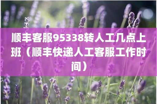 顺丰客服95338转人工几点上班（顺丰快递人工客服工作时间）