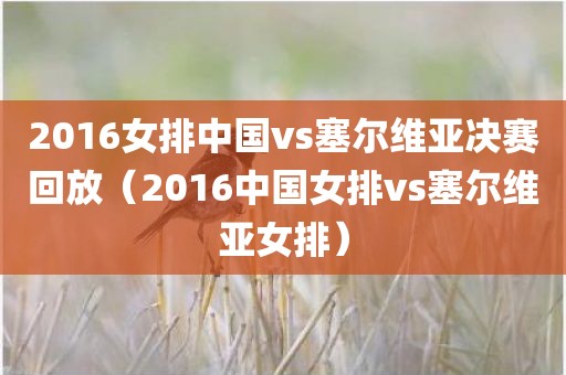 2016女排中国vs塞尔维亚决赛回放(2016中国女排vs塞尔维亚女排) 2016女排中国vs塞尔维亚决赛回放(2016中国女排vs塞尔维亚女排)