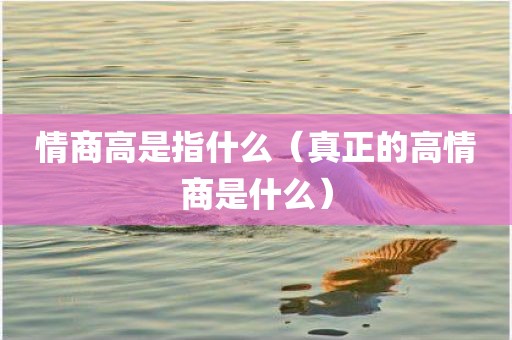 情商高是指什么（真正的高情商是什么）