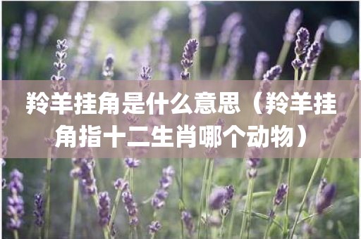 羚羊挂角是什么意思（羚羊挂角指十二生肖哪个动物）
