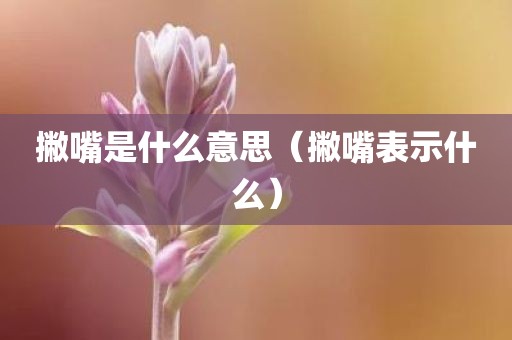 撇嘴是什么意思（撇嘴表示什么）