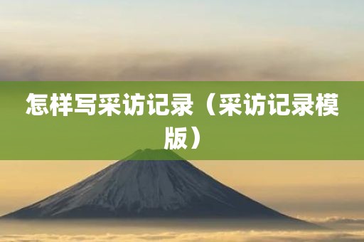 怎样写采访记录（采访记录模版）
