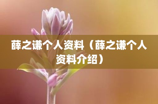 薛之谦个人资料（薛之谦个人资料介绍）