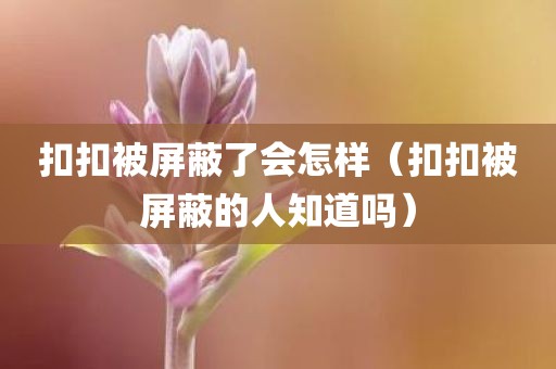 扣扣被屏蔽了会怎样（扣扣被屏蔽的人知道吗）