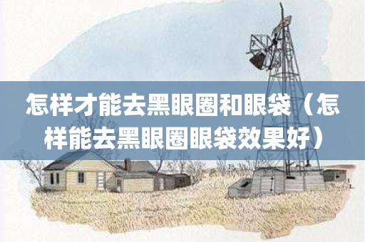 怎样才能去黑眼圈和眼袋（怎样能去黑眼圈眼袋效果好）