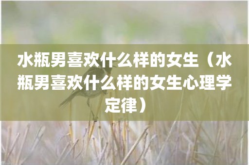 水瓶男喜欢什么样的女生（水瓶男喜欢什么样的女生心理学定律）