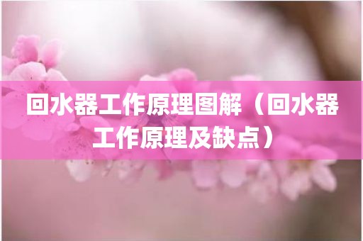 回水器工作原理图解（回水器工作原理及缺点）
