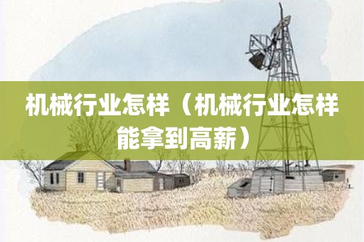 机械行业怎样（机械行业怎样能拿到高薪）