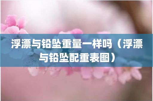 浮漂与铅坠重量一样吗（浮漂与铅坠配重表图）