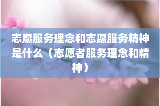 志愿服务理念和志愿服务精神是什么（志愿者服务理念和精神）