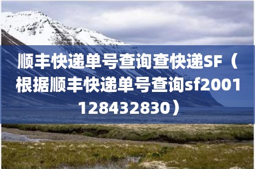 顺丰快递单号查询查快递SF（根据顺丰快递单号查询sf2001128432830）