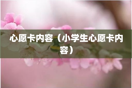 心愿卡内容（小学生心愿卡内容）