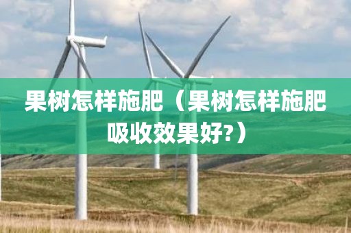 果树怎样施肥（果树怎样施肥吸收效果好?）