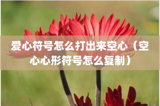 爱心符号怎么打出来空心（空心心形符号怎么复制）