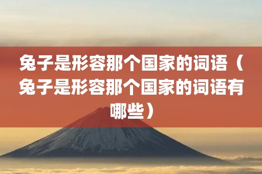 兔子是形容那个国家的词语（兔子是形容那个国家的词语有哪些）