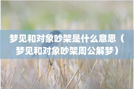 梦见和对象吵架是什么意思（梦见和对象吵架周公解梦）
