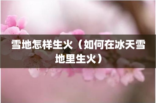 雪地怎样生火（如何在冰天雪地里生火）