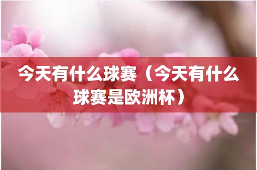 今天有什么球赛（今天有什么球赛是欧洲杯）