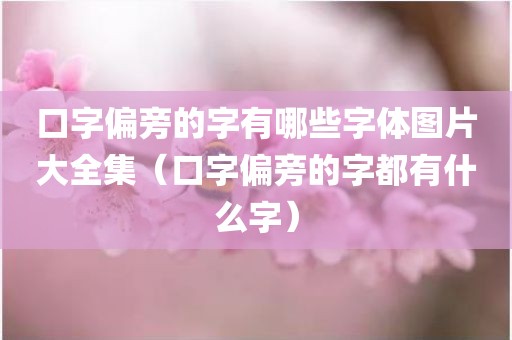 口字偏旁的字有哪些字体图片大全集（口字偏旁的字都有什么字）