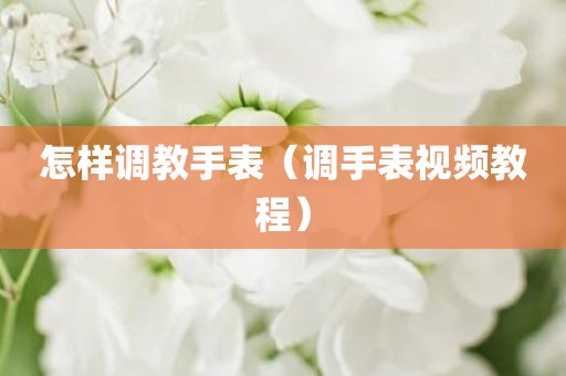 怎样调教手表（调手表视频教程）