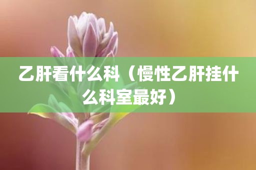 乙肝看什么科（慢性乙肝挂什么科室最好）