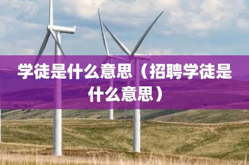 学徒是什么意思（招聘学徒是什么意思）