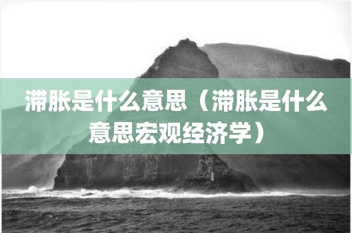 滞胀是什么意思（滞胀是什么意思宏观经济学）
