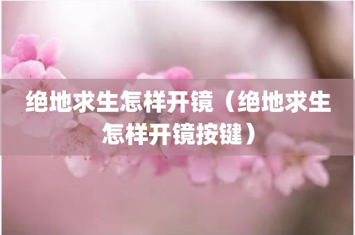 绝地求生怎样开镜（绝地求生怎样开镜按键）