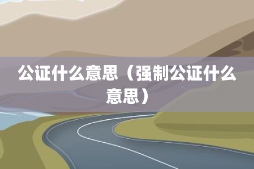 公证什么意思（强制公证什么意思）