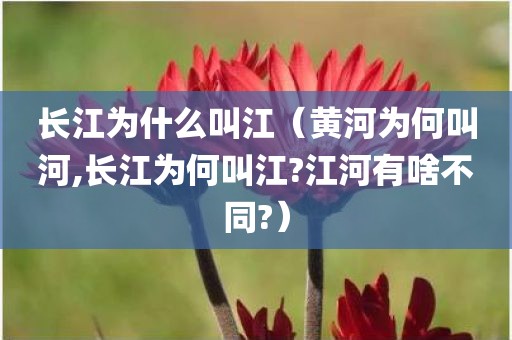长江为什么叫江（黄河为何叫河,长江为何叫江?江河有啥不同?）