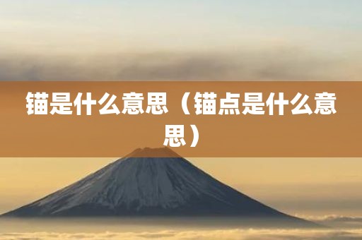 锚是什么意思(锚点是什么意思)