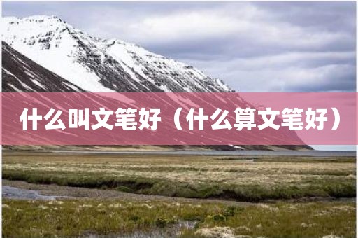 什么叫文笔好（什么算文笔好）