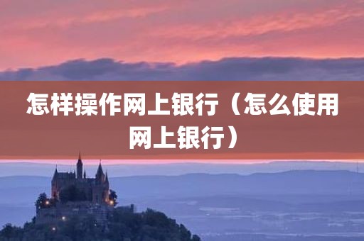 怎样操作网上银行（怎么使用网上银行）