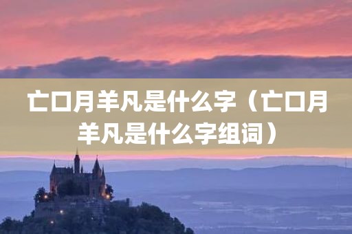 亡口月羊凡是什么字（亡口月羊凡是什么字组词）