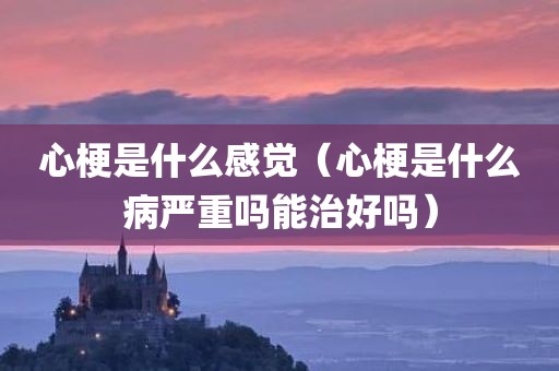 心梗是什么感觉（心梗是什么病严重吗能治好吗）