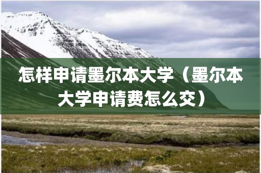 怎样申请墨尔本大学（墨尔本大学申请费怎么交）