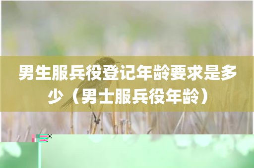 男生服兵役登记年龄要求是多少（男士服兵役年龄）