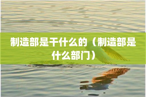 制造部是干什么的（制造部是什么部门）