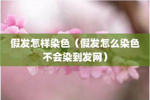 假发怎样染色（假发怎么染色不会染到发网）